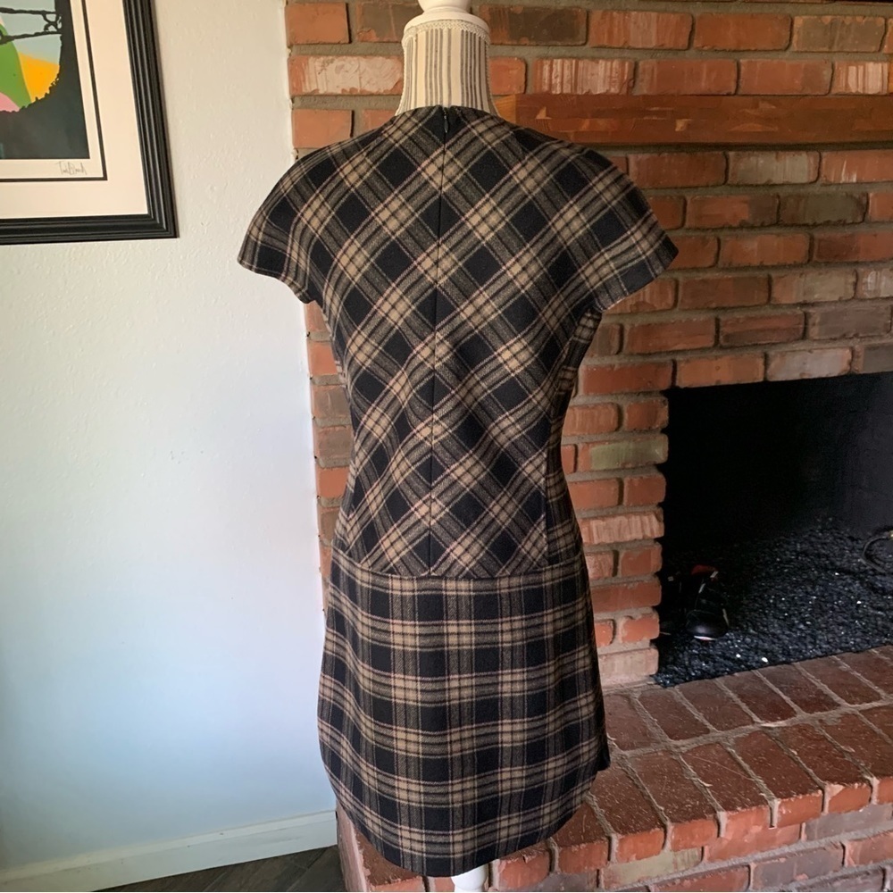 MaxMara Weekend Orense Tartan Print Wool Blend Sheath Dress Sz 4 - Picture 6 of 9
